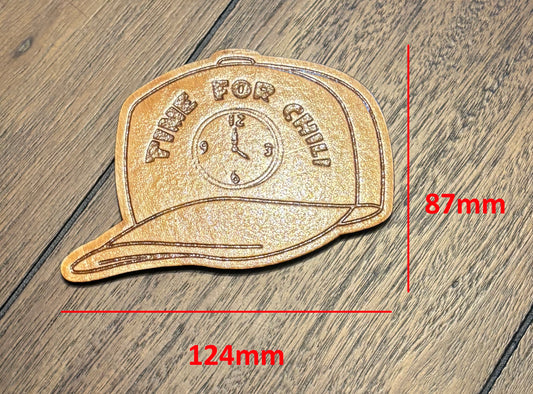 Stained basswood fridge magnet of Bart's time for chili hat from the Simpsons