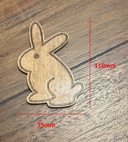 Stained basswood fridge magnet of Little Jimbo's bunny shirt from the Simpsons