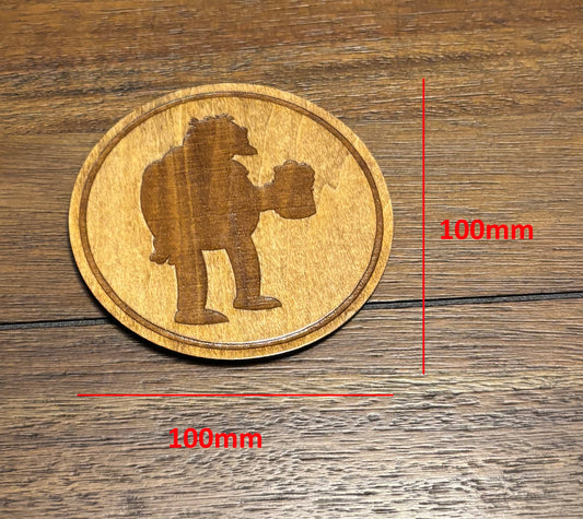 Stained basswood fridge magnet of Barney's silhouette from the Simpsons