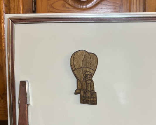 Stained basswood fridge magnet of Buttzilla from the Simpsons