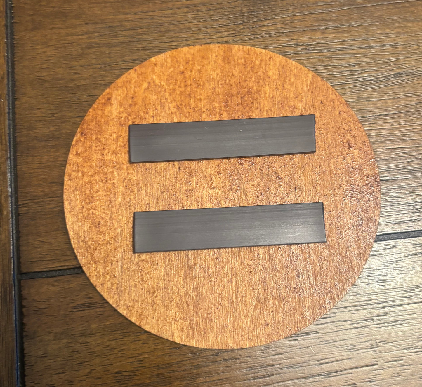 Stained basswood fridge magnet of the Institute logo from the Fallout video games