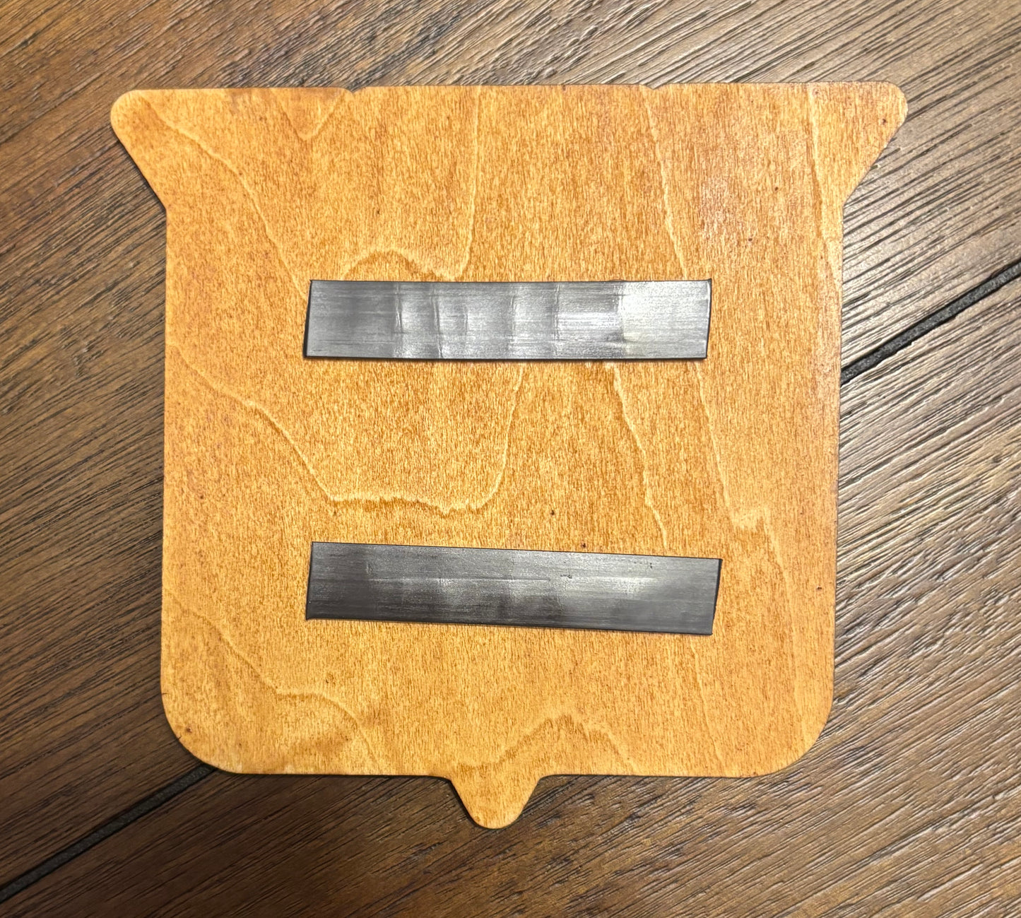 Stained basswood fridge magnet of the New York Rangers hockey team logo