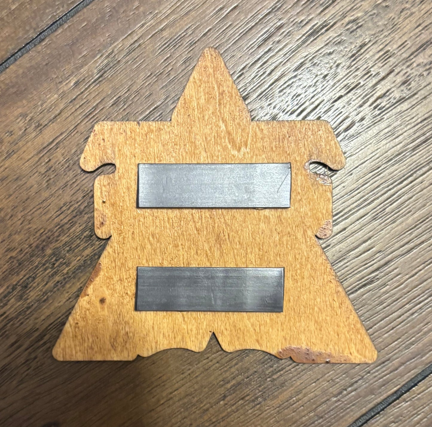 Stained basswood fridge magnet of the Terran logo from the Starcraft video games
