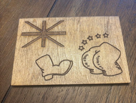 Stained basswood fridge magnet of Australia's flag from the Simpsons
