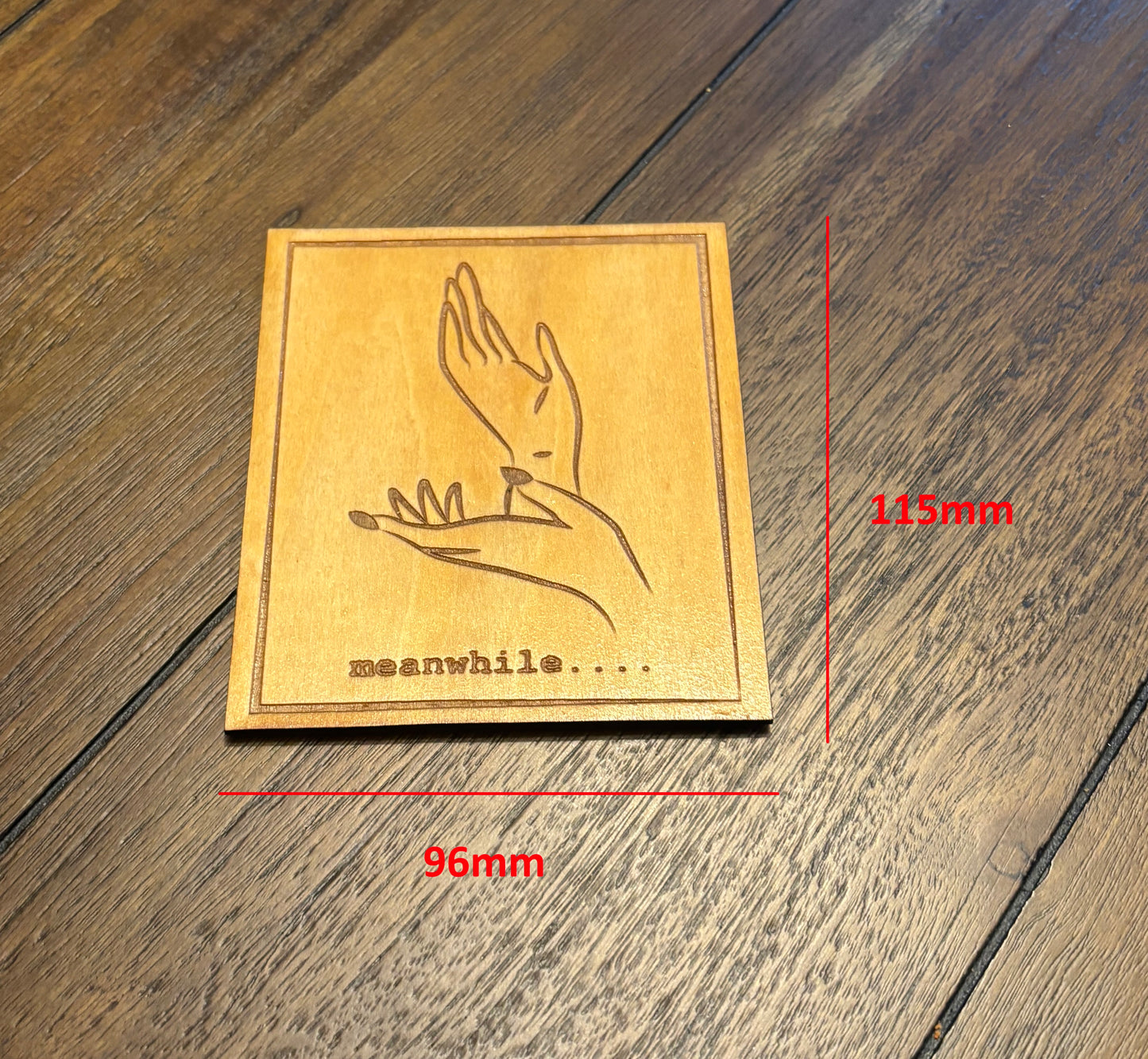 Stained basswood fridge magnet of the Meanwhile Hands from Twin Peaks