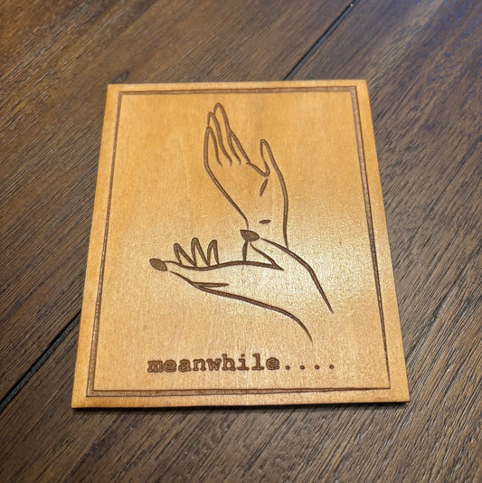 Stained basswood fridge magnet of the Meanwhile Hands from Twin Peaks