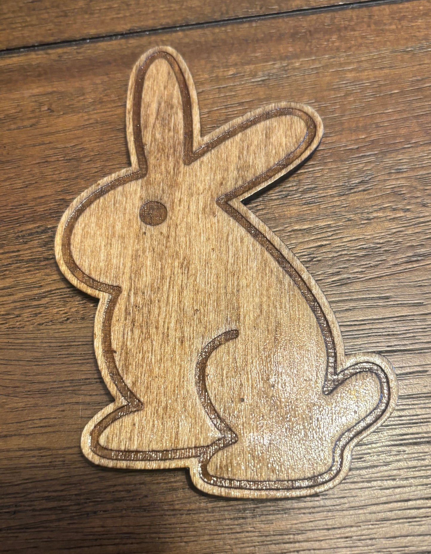 Stained basswood fridge magnet of Little Jimbo's bunny shirt from the Simpsons