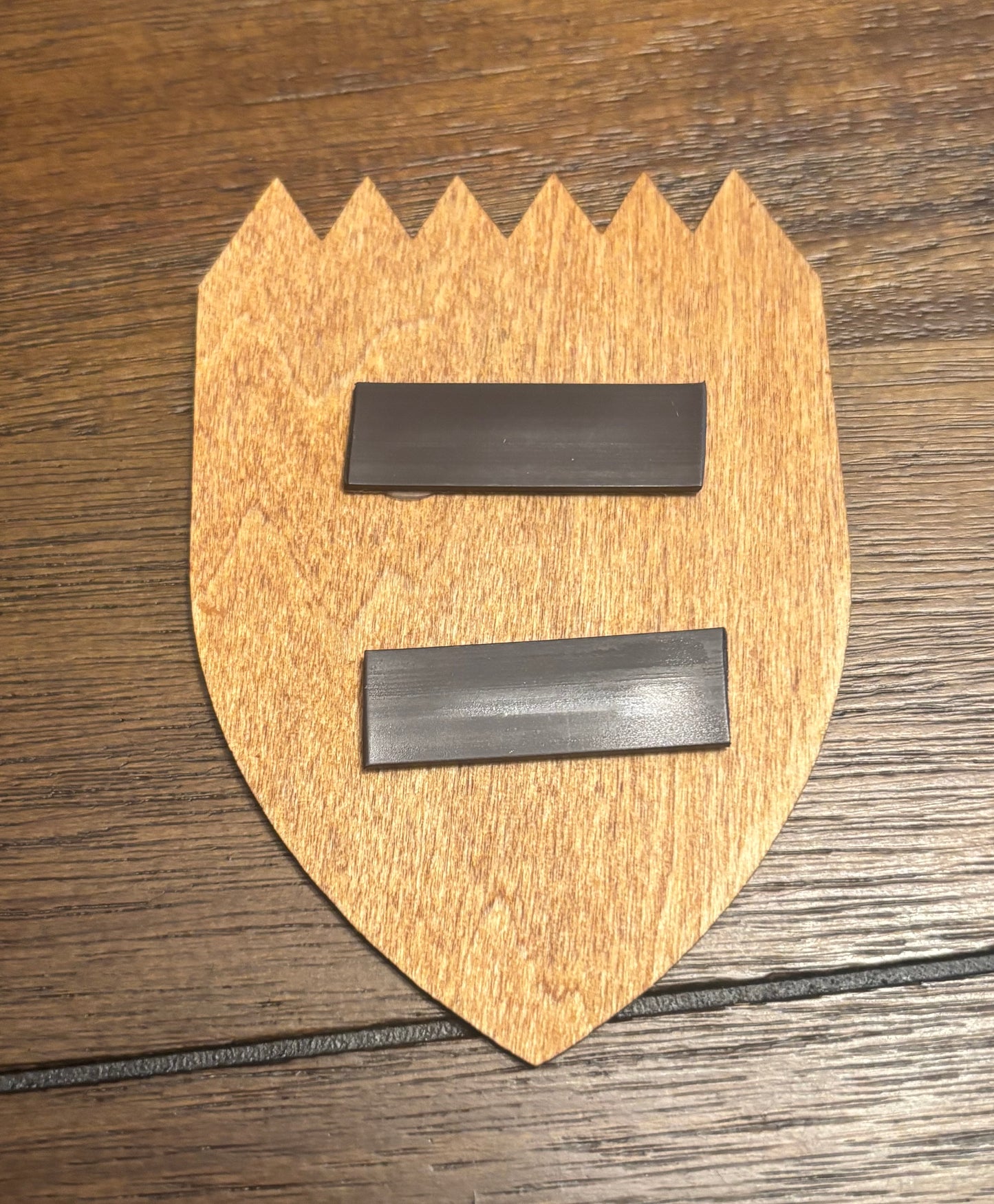 Stained basswood fridge magnet of the Dawnstar icon from the Skyrim video game