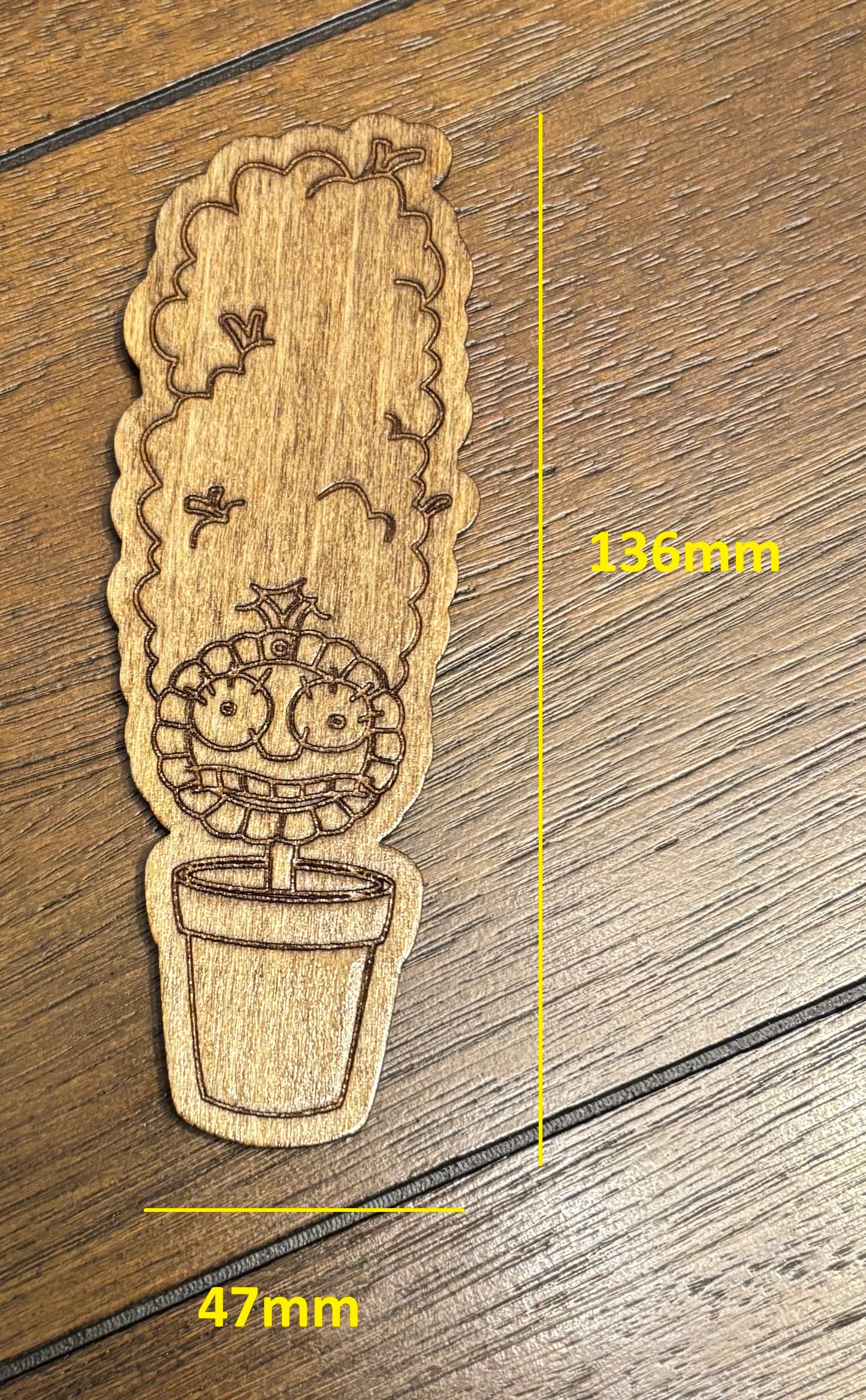 Stained basswood fridge magnet of the Marge plant from the Simpsons