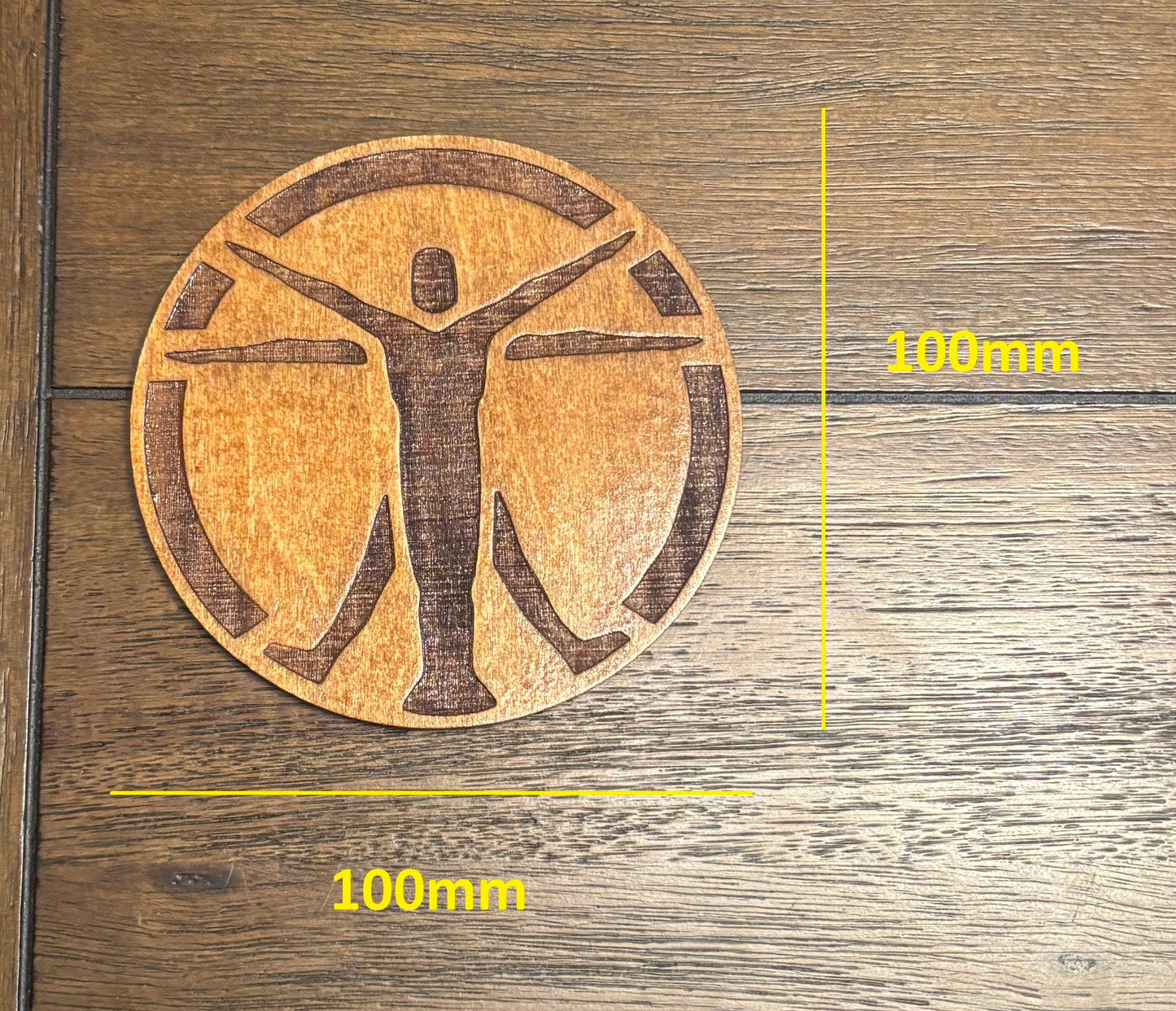 Stained basswood fridge magnet of the Institute logo from the Fallout video games