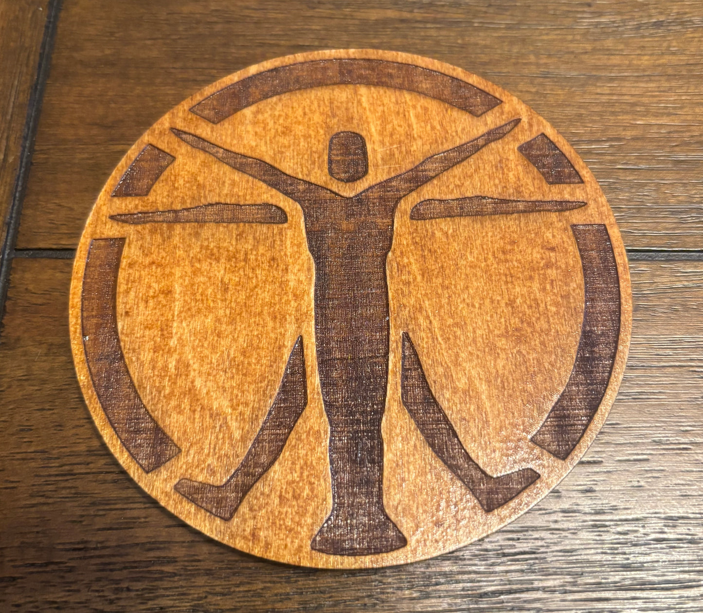 Stained basswood fridge magnet of the Institute logo from the Fallout video games