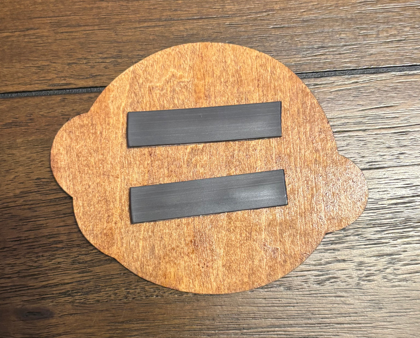 Stained basswood fridge magnet of a Turtle shell from the Mario video games