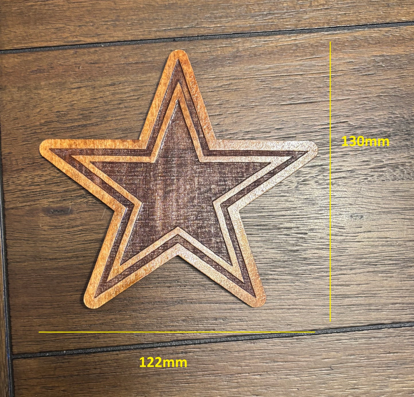 Stained basswood fridge magnet of the Dallas Cowboys football team logo