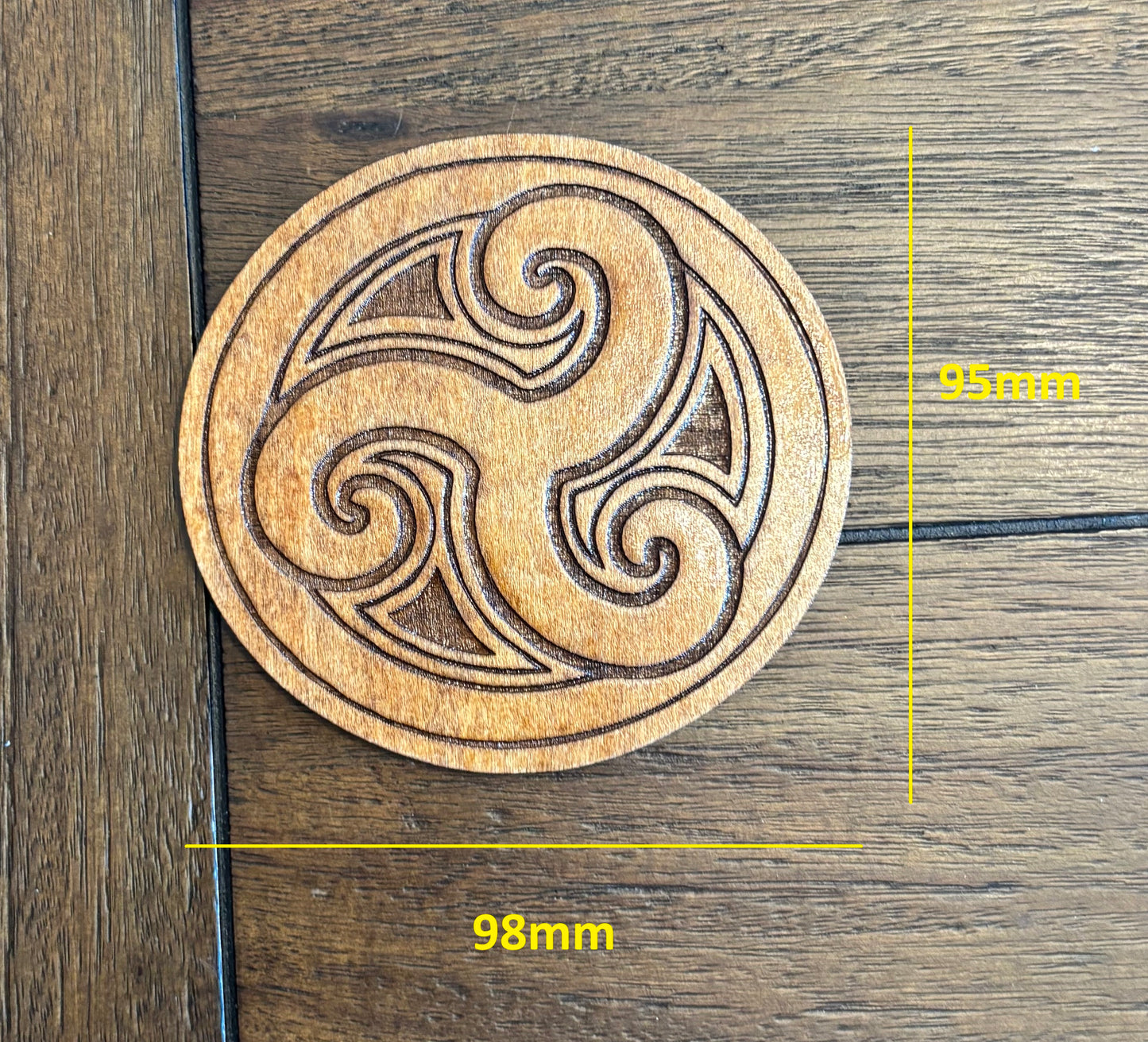 Stained basswood fridge magnet of the Morthal sigil from the Skyrim video game