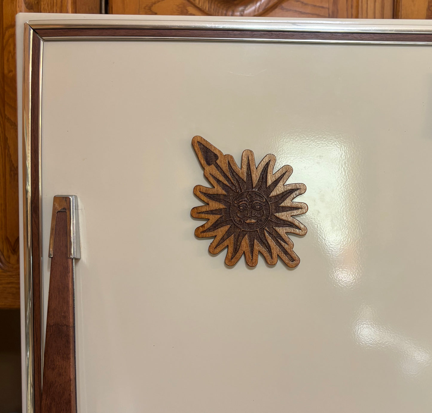 Stained basswood fridge magnet of the House Martell sigil from Game of Thrones