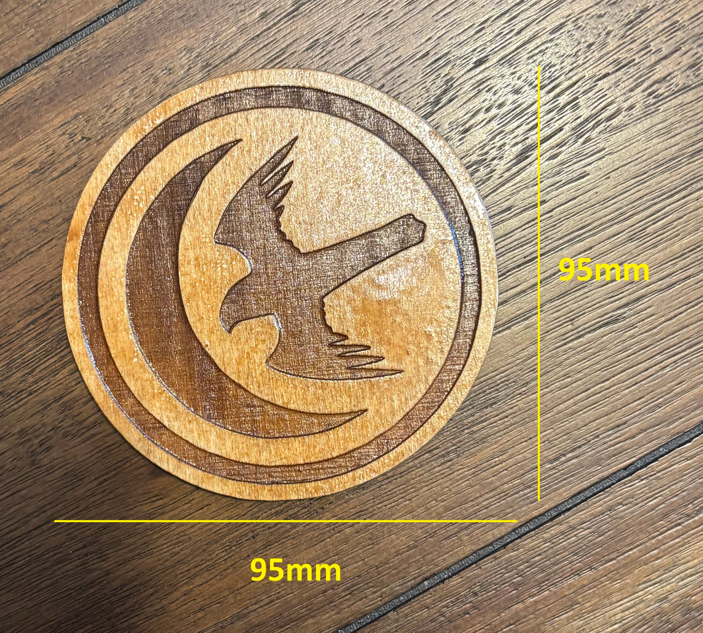 Stained basswood fridge magnet of the House Arryn sigil from Game of Thrones