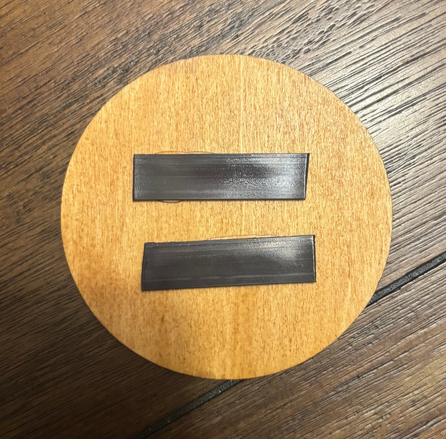 Stained basswood fridge magnet of the Vault logo from the Borderlands video games