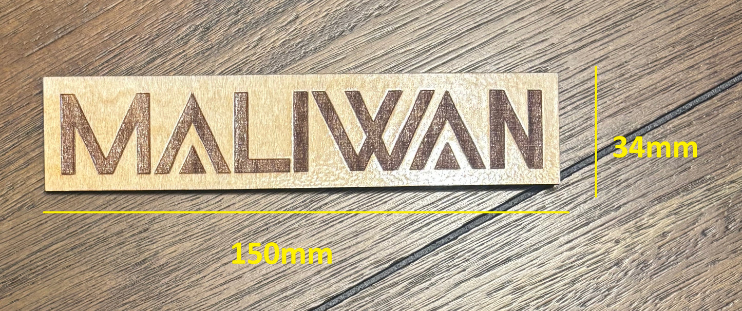 Stained basswood fridge magnet of the Maliwan logo from the Borderlands video games