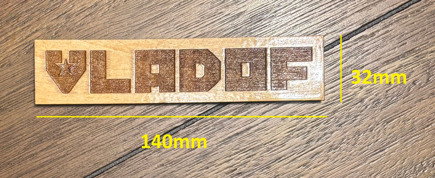 Stained basswood fridge magnet of the Vladof logo from the Borderlands video games