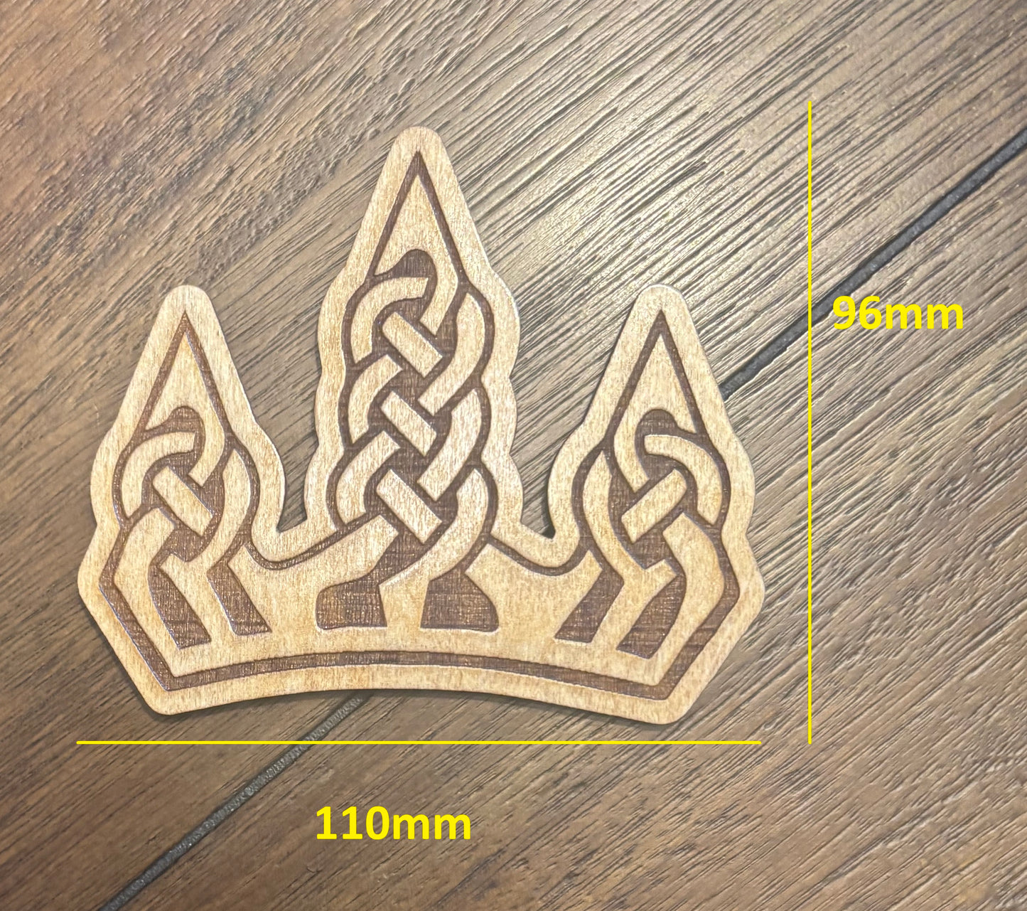 Stained basswood fridge magnet of the Winterhold sigil from the Skyrim video game