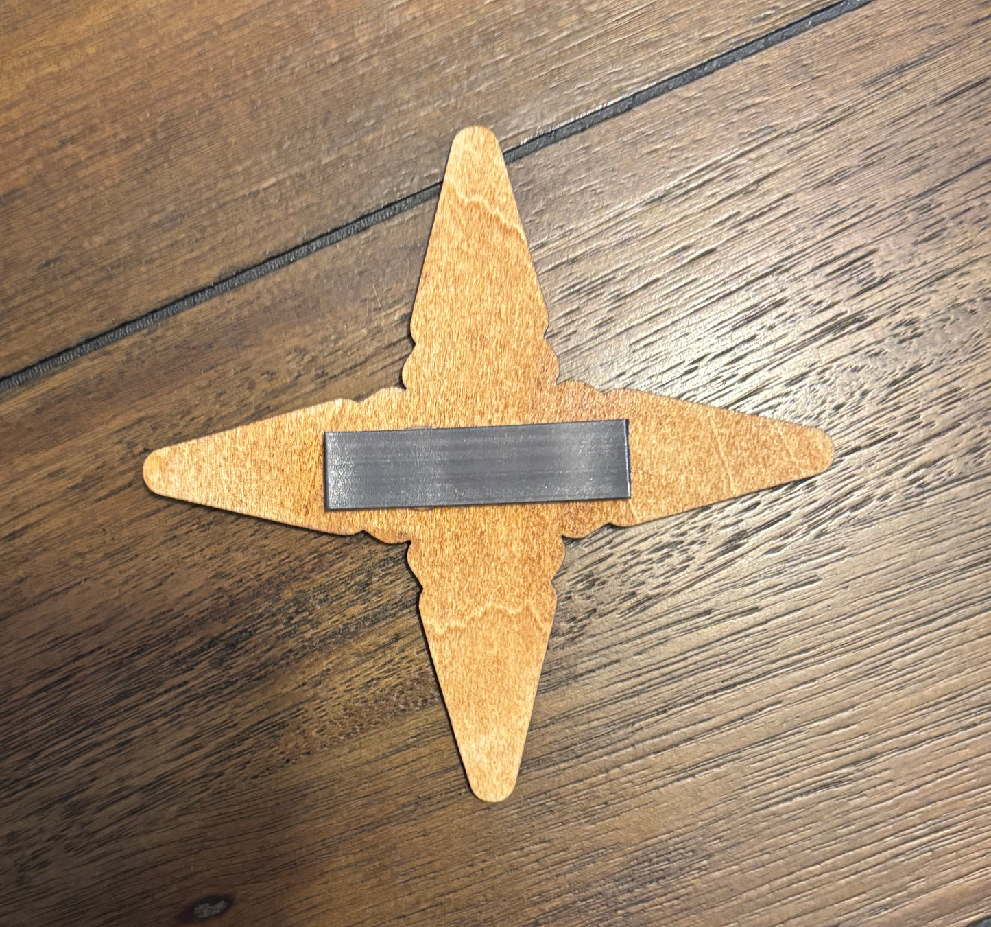 Stained basswood fridge magnet of the Dawnstar sigil from the Skyrim video game