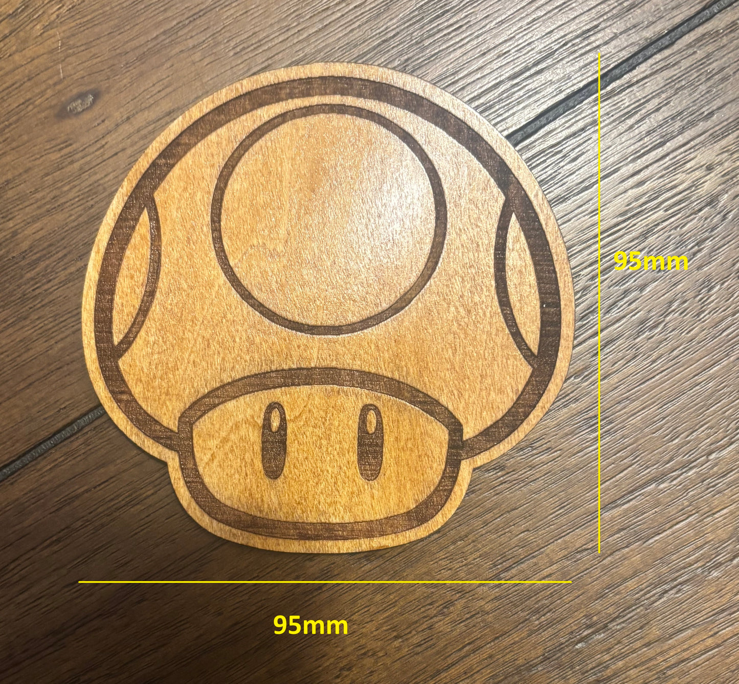 Stained basswood fridge magnet of Toad from the Mario video games