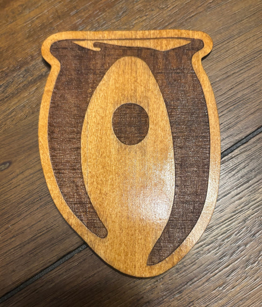 Stained basswood fridge magnet of the Elder Scrolls Oblivion logo