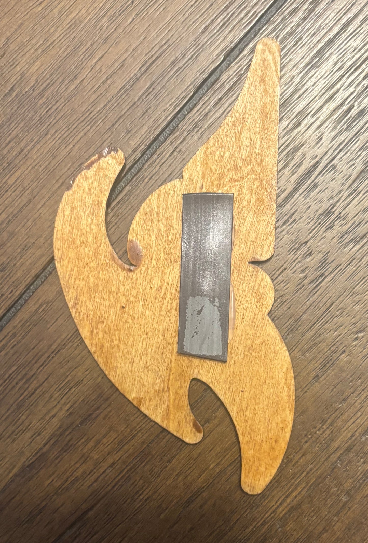 Stained basswood fridge magnet of the Protoss logo from the Starcraft video games