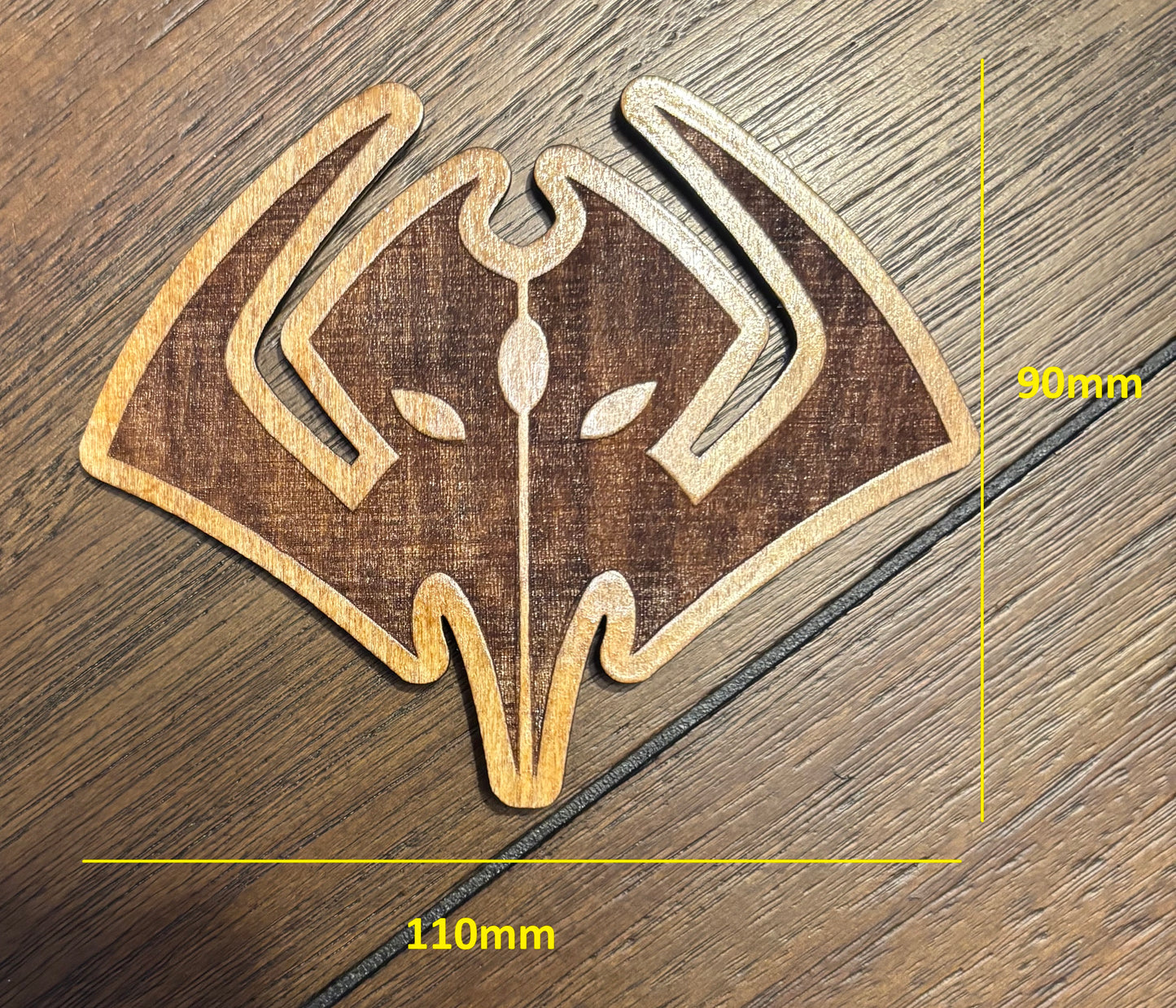 Stained basswood fridge magnet of the Mental logo from the video game Series Sam