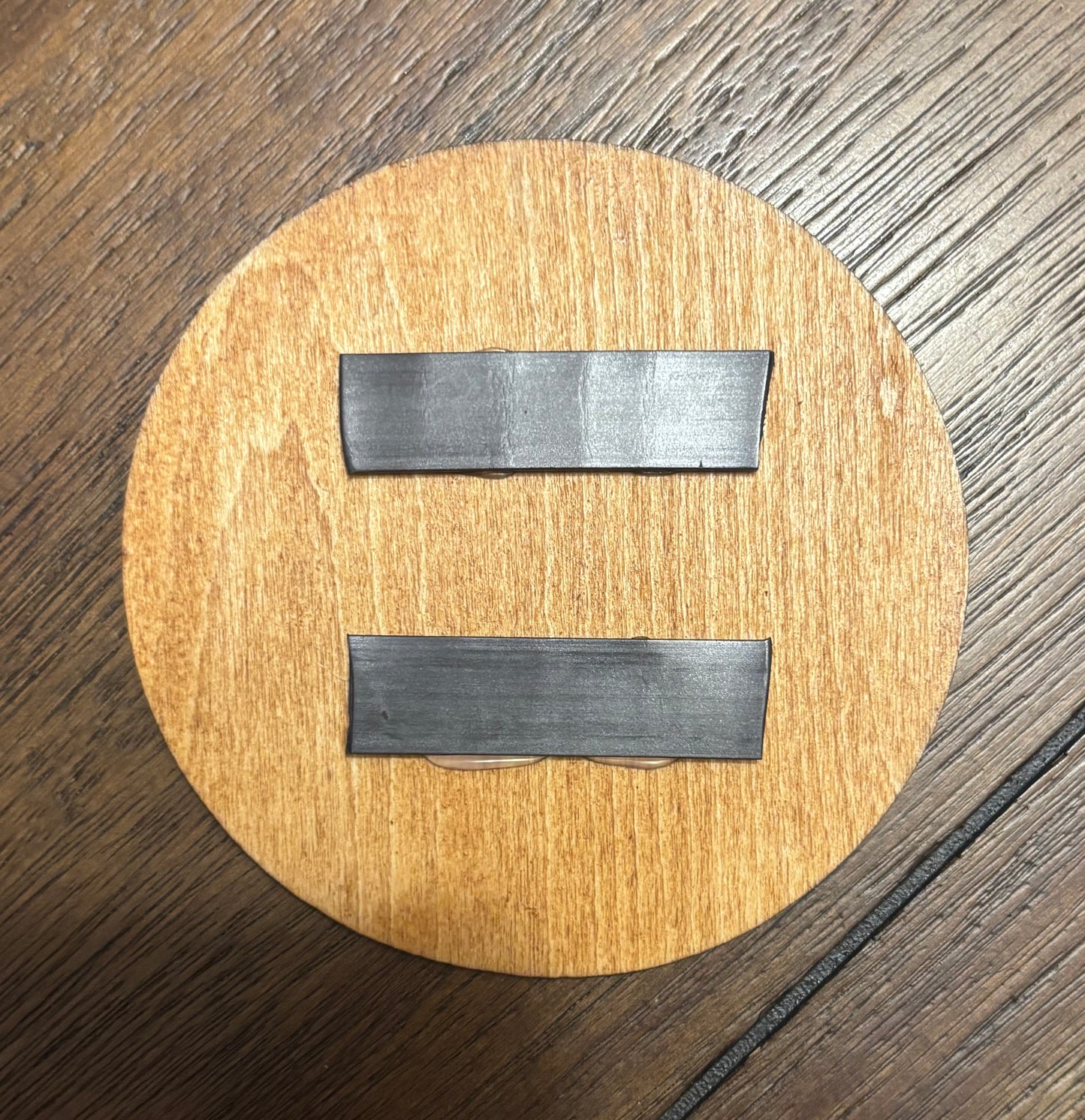 Stained basswood fridge magnet of Jebediah Springfield's plaque from the Simpsons