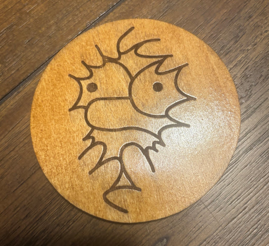 Stained basswood fridge magnet of Homer in the bushes from the Simpsons