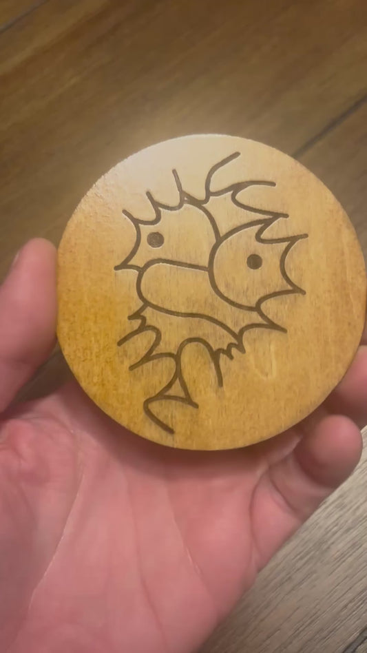 Stained basswood fridge magnet of Homer in the bushes from the Simpsons